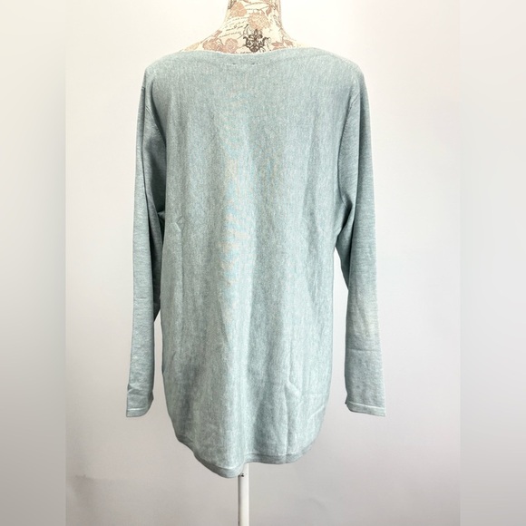 CHICOS Light Blue bateau neck long sleeve sweater size XL - Picture 8 of 14